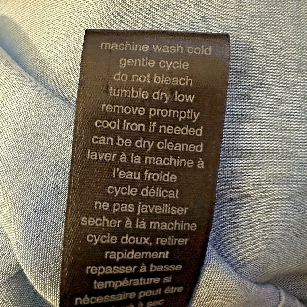 John Varvatos Womens Medium Blue Cotton‎ Minimalist Chic Shirt Roll Tab Sleeves - Picture 13 of 13